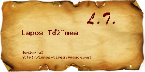 Lapos Tímea névjegykártya